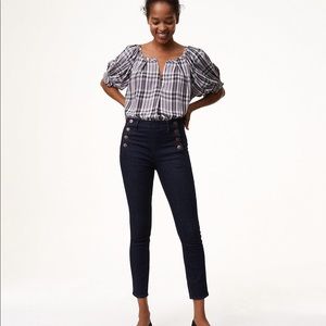 LOFT dark wash skinny sailor jeans Size 29